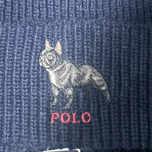 Final price ‼️ 🚨only 1 left PRL Men's French Bulldog Winter Beanie, dark navy - Picture 2 of 3